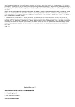 Alexander Hamilton Federalist nr 13 - Translation project 2