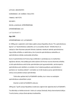 Latgarants un tā loma apdrošināšanas tirgū 1