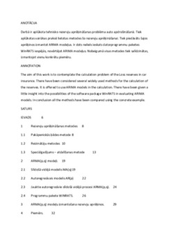 ARMA modeļu lietošana tehnisko rezervju aprēķināšanā 1