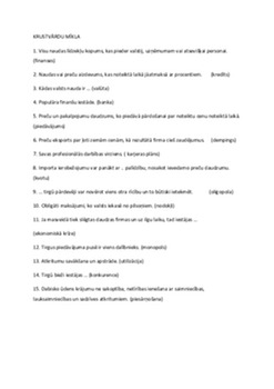 Krustvārdu mīkla par naudu 1