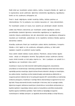 Investīcijas un to ietekme uz Latvijas IKP 2