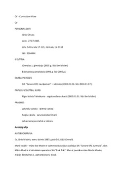 7 paraugi (Autobiogrāfija, CV - Curriculum Vitae, Iesniegums, Paskaidrojums, Pateicība, Telegramma, Sludinājums) 1