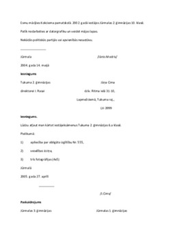 7 paraugi (Autobiogrāfija, CV - Curriculum Vitae, Iesniegums, Paskaidrojums, Pateicība, Telegramma, Sludinājums) 2