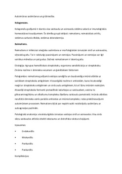 Slimības: autoimūnu kolagenožu raksturojums 1