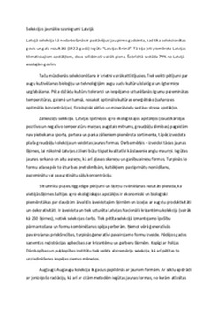 Selekcijas sasniegumi Latvijā 1