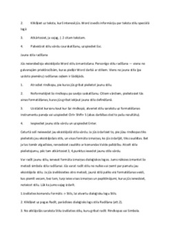Microsoft Word stilu veidošana 2