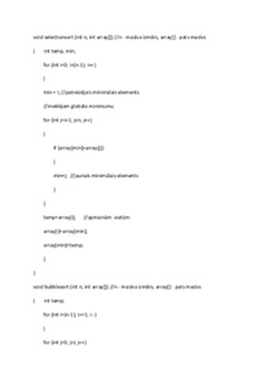 Algoritmi un datu struktūras "Šķirošana ar izvēli (selection sort)" šķirošana C++ 3
