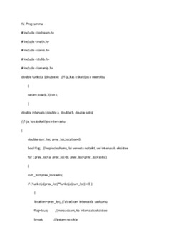Skaitliskās metodes "Dihotomiju metode" (Praktiskais darbs Nr 2 - RA) C++ 3