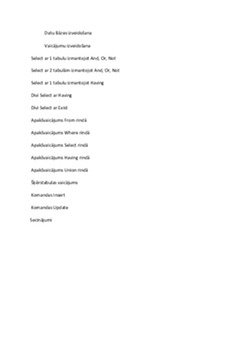 Datu bāzes SQL vaicājumi 1
