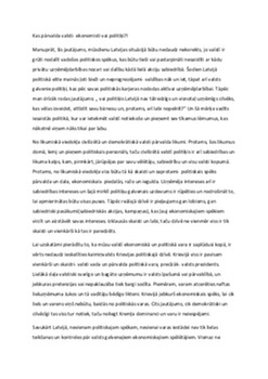 Kas pārvalda valsti - ekonomisti vai politiķi? 1