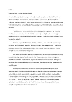 Reklāmas vieta Latvijas tautsaimniecībā 1