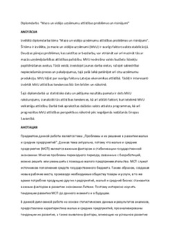 Mazo un vidējo uzņēmumu attīstības problēmas un risinājumi 1