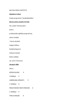 Biznesa plāns SIA ''Lietiņi'' 1
