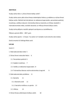 Dzīves līmenis Baltijas valstīs 2006 - 2007 1