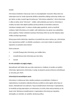 Informācijas loma organizācijas vadībā 1