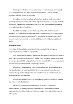 Informācijas loma organizācijas vadībā 2