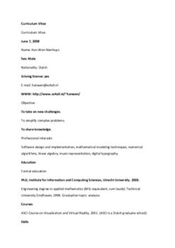 Currculum vitae CV (Angļu valodā) 1