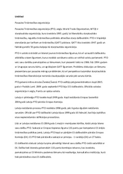 Pasaules Tirdzniecības organizācija (PTO) 1