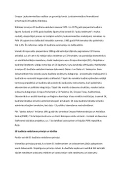 Eiropas Savienības budžets: attīstība, veidošana, struktūra 2