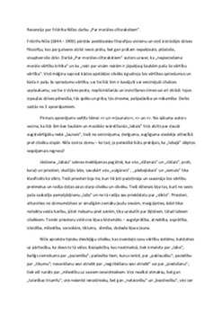 Recenzija par Frīdriha Nīčes darbu „Par morāles ciltsrakstiem” 1