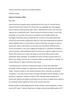 Spinoza 'Ētika': filozofijas pamatdarbs 1