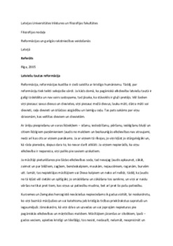 Reformācijas un garīgās rakstniecības veidošanās 1