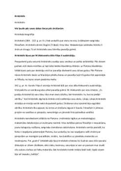Aristotelis: mācības par dabu un ētika 1
