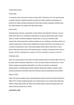 Temperatūras skalas un termometru veidi 1