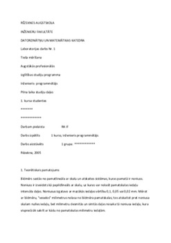 Laboratorijas darbs "Tieša mērīšana" 1