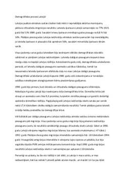 Demogrāfiskie procesi Latvijā 1
