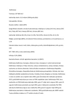 Baltkrievija: ģeogrāfiskais stāvoklis un ekonomika 1