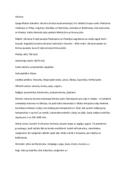 Ukraina: ģeogrāfija un kultūra 1