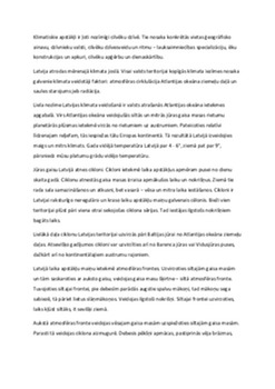 Latvijas klimats un ģeogrāfiskais novietojums 1