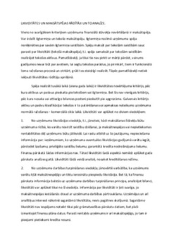 Likviditātes un maksātspējas rādītāji un to analīze 1