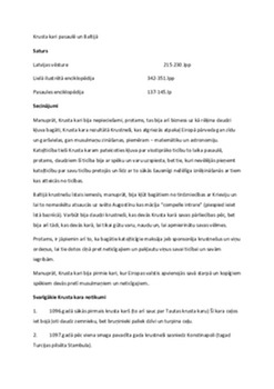 Krusta kari pasaulē un Baltijā 1