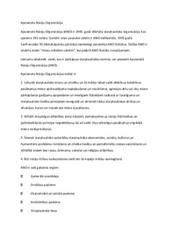ANO (Apvienoto Nāciju Organizācija): globālā miera veidošana 1