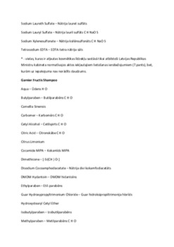 Populāru šampūnu sastāva salīdzinoša analīze un atbilstība normatīviem 3