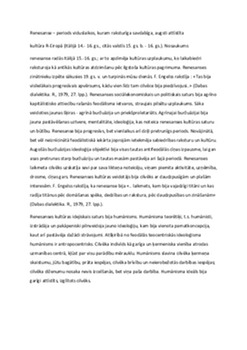 Renesanse: māksla, literatūra un kultūra 1