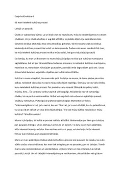 Kā mani ietekmē kultūras procesi Latvijā un pasaulē 1