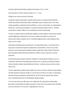 Holandes reālisma glezniecības vispārējs raksturojums 17 gs F Halss 1
