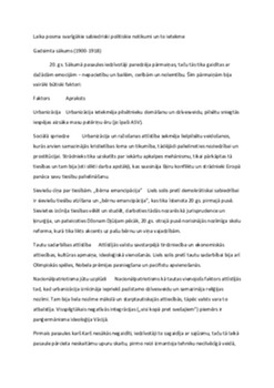 Laika posma svarīgākie sabiedriski politiskie notikumi un to ietekme 1