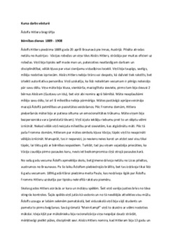 Ādolfa Hitlera dzīves gājums un politiskā karjera 1