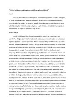Acteku kultūra un sadzīve pirms nonākšanas spāņu valdījumā 1