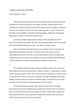 Materiāls par Fjodoru Dostojevski 1