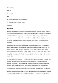 Andrejs Eglītis: dzīve un literārais mantojums 1