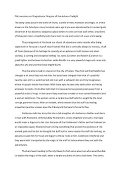 Plot summary on Dragonlance: Dragons of the Autumn Twilight 1