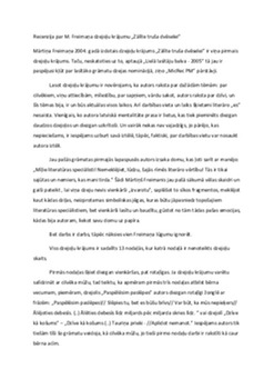 Recenzija par M Freimaņa dzejoļu krājumu „Zālīte truša dvēselei” 1