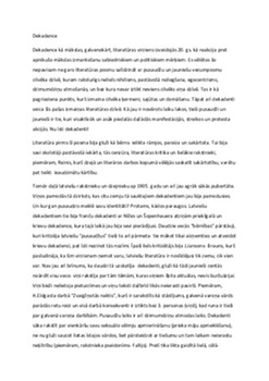 Dekadence literatūrā: māksla un pasaules krīzes 1