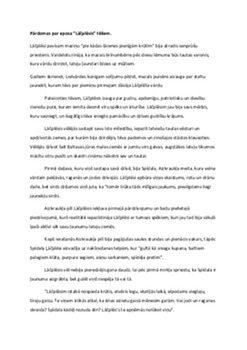 Pārdomas par eposa "Lāčplēsis" tēliem 1
