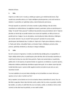 Ērika Ādamsona noveles "Abakuka krišana" analīze 1